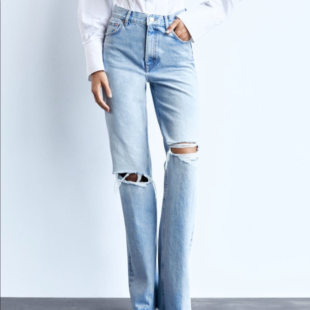 NWT Zara Wide Leg Hi Rise Jeans